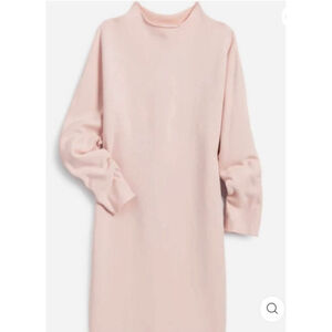 New Frank & Eileen Pink Izzie Mock Neck Triple Fleece Sweatshirt Dress M